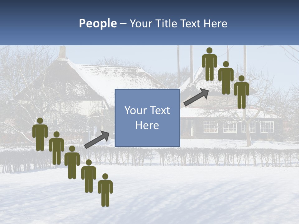 A Snow Covered Field With A House In The Background PowerPoint Template