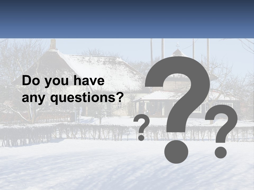 A Snow Covered Field With A House In The Background PowerPoint Template