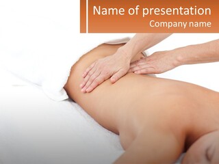 A Woman Getting A Back Massage From A Massager PowerPoint Template