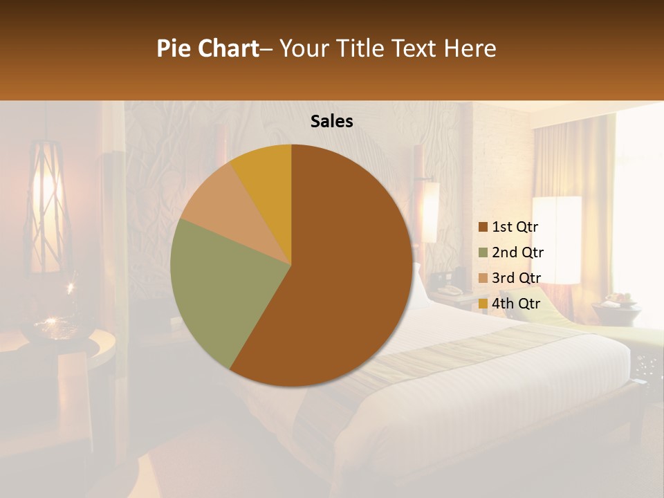 A Hotel Room With A Bed And A Desk PowerPoint Template