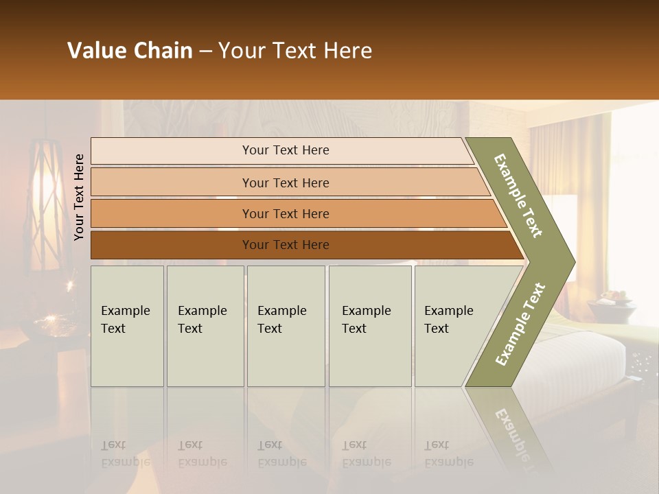 A Hotel Room With A Bed And A Desk PowerPoint Template