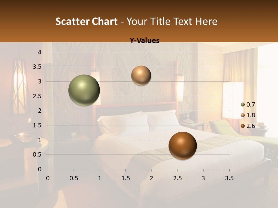A Hotel Room With A Bed And A Desk PowerPoint Template