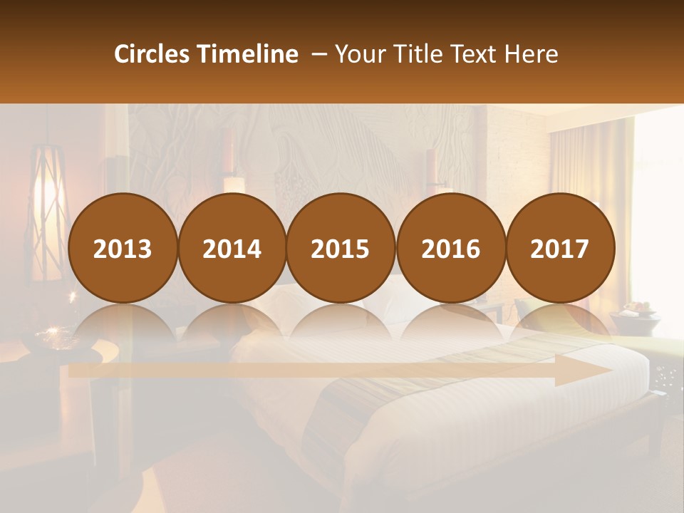 A Hotel Room With A Bed And A Desk PowerPoint Template