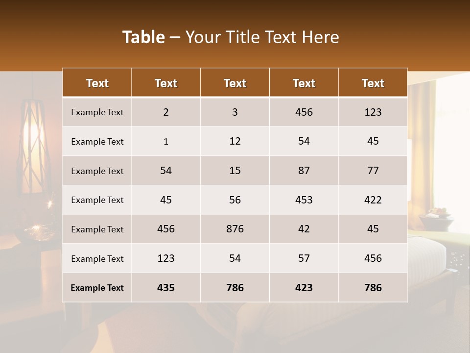 A Hotel Room With A Bed And A Desk PowerPoint Template