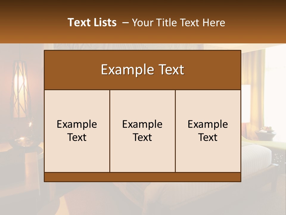 A Hotel Room With A Bed And A Desk PowerPoint Template