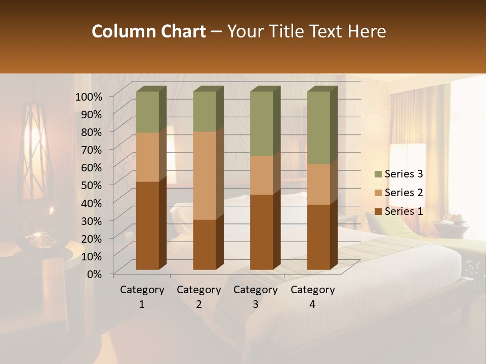 A Hotel Room With A Bed And A Desk PowerPoint Template