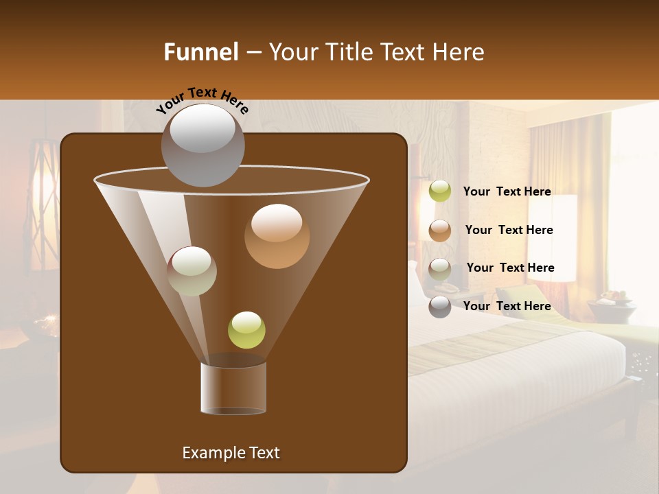 A Hotel Room With A Bed And A Desk PowerPoint Template