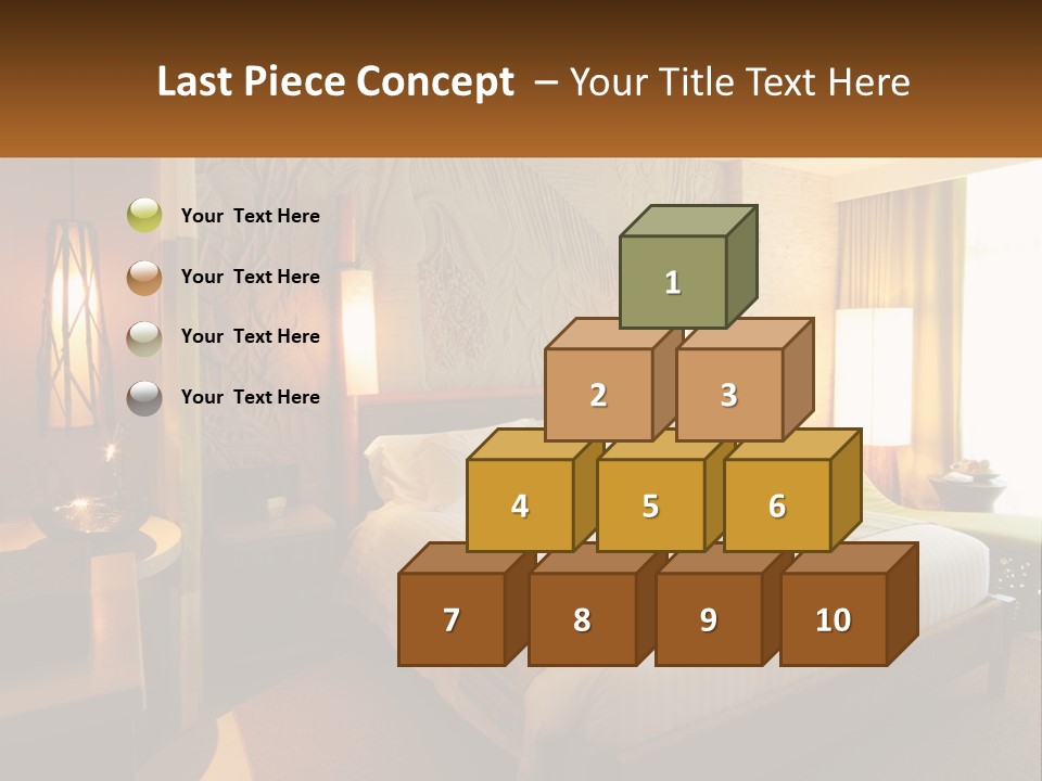 A Hotel Room With A Bed And A Desk PowerPoint Template