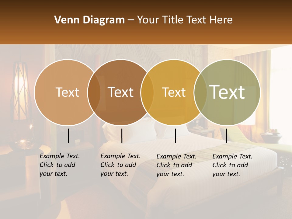 A Hotel Room With A Bed And A Desk PowerPoint Template