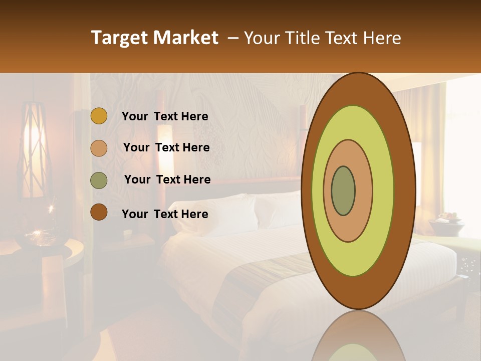 A Hotel Room With A Bed And A Desk PowerPoint Template