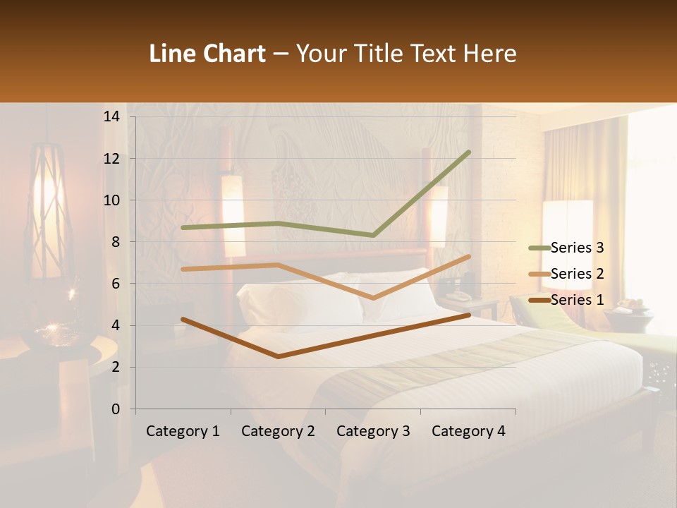 A Hotel Room With A Bed And A Desk PowerPoint Template