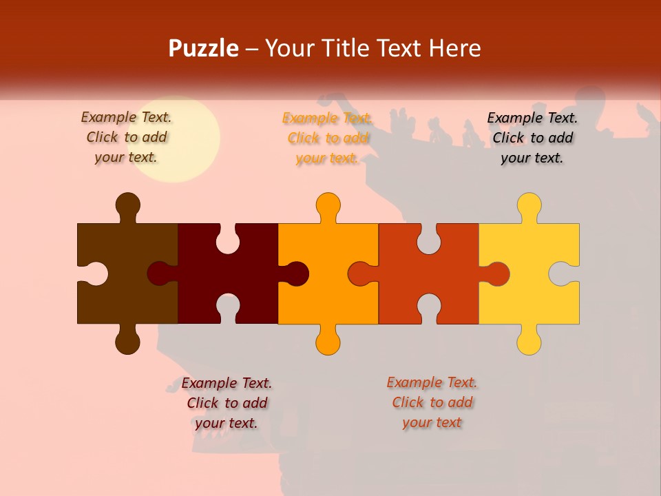 The Sun Is Setting Over A Chinese Building PowerPoint Template