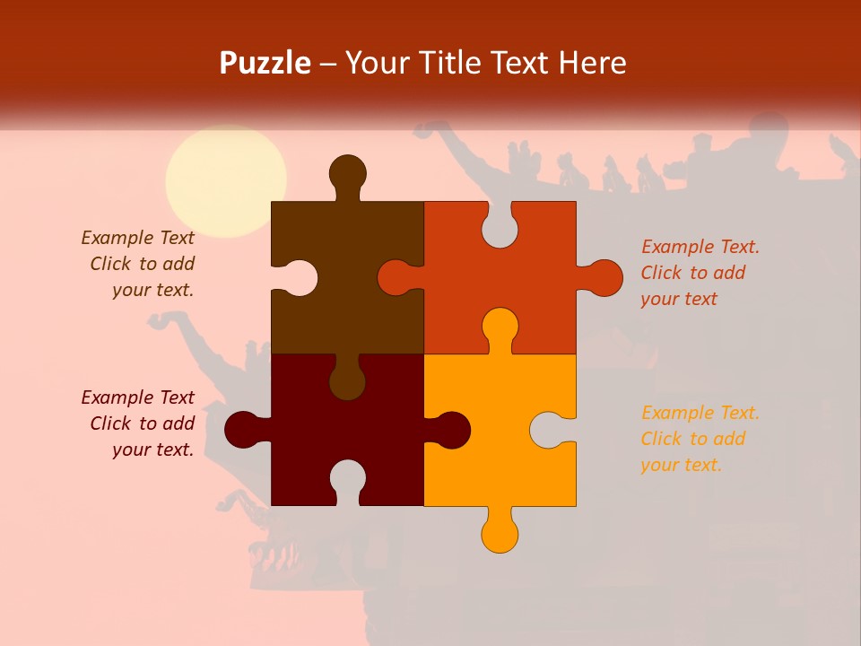 The Sun Is Setting Over A Chinese Building PowerPoint Template