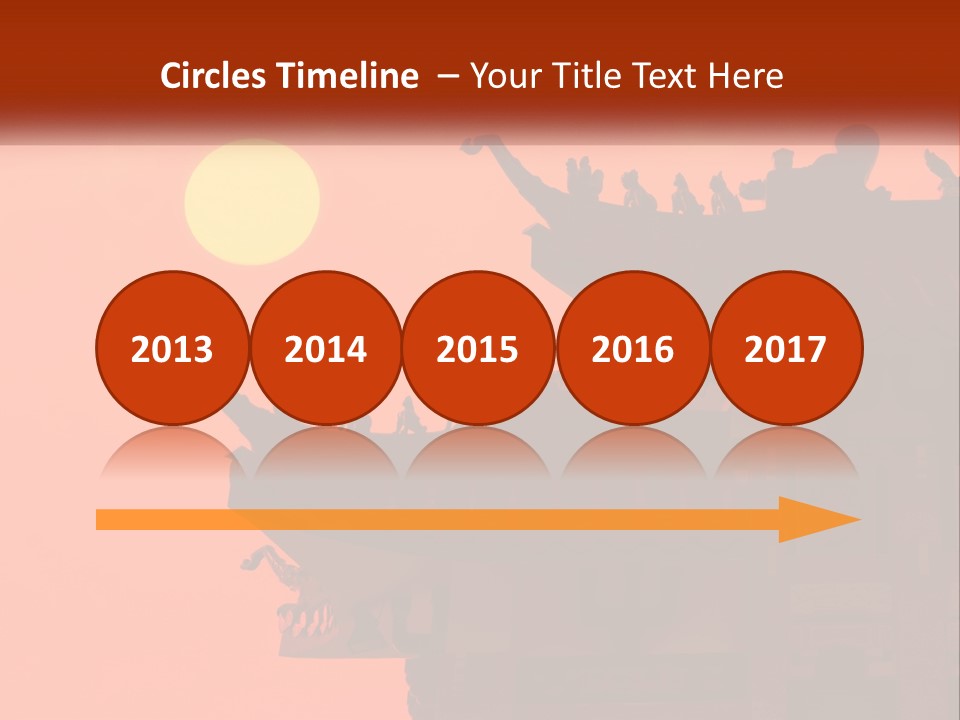 The Sun Is Setting Over A Chinese Building PowerPoint Template