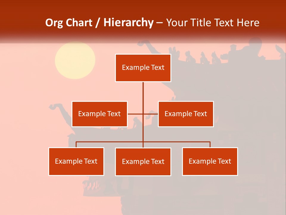 The Sun Is Setting Over A Chinese Building PowerPoint Template