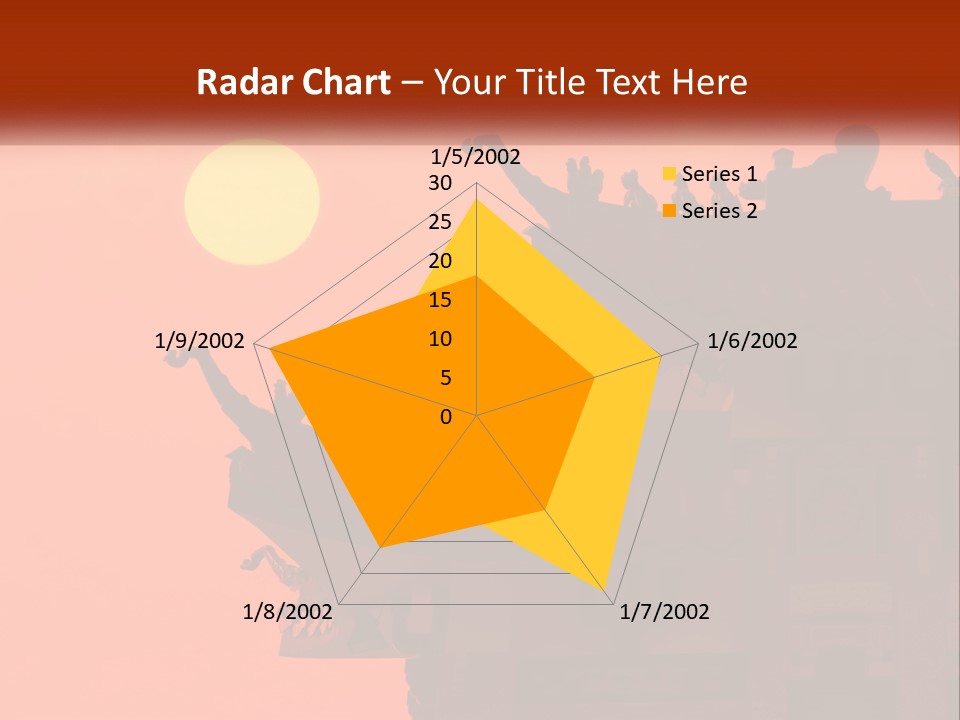 The Sun Is Setting Over A Chinese Building PowerPoint Template