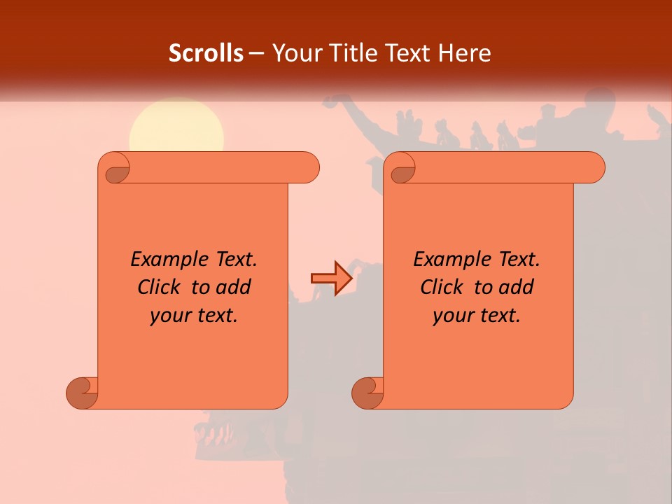The Sun Is Setting Over A Chinese Building PowerPoint Template