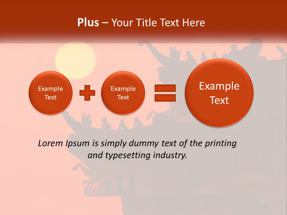 The Sun Is Setting Over A Chinese Building PowerPoint Template