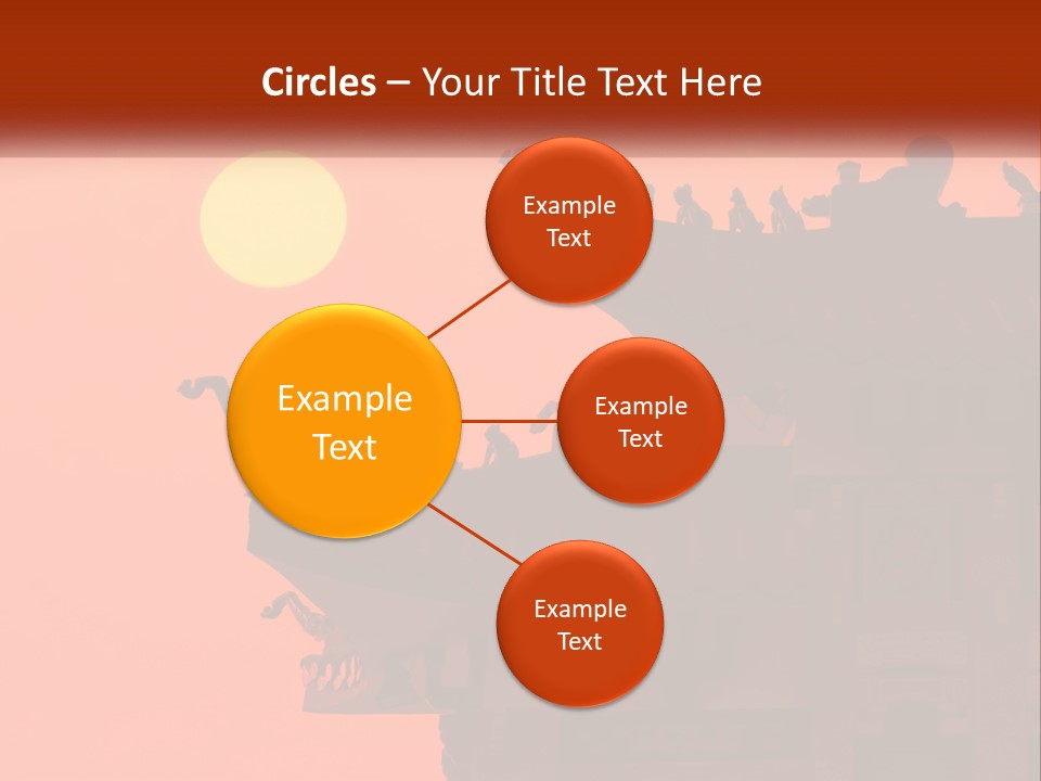 The Sun Is Setting Over A Chinese Building PowerPoint Template