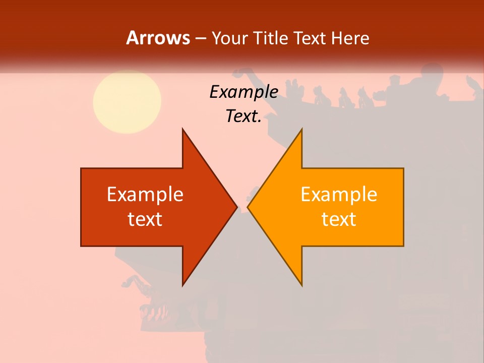 The Sun Is Setting Over A Chinese Building PowerPoint Template