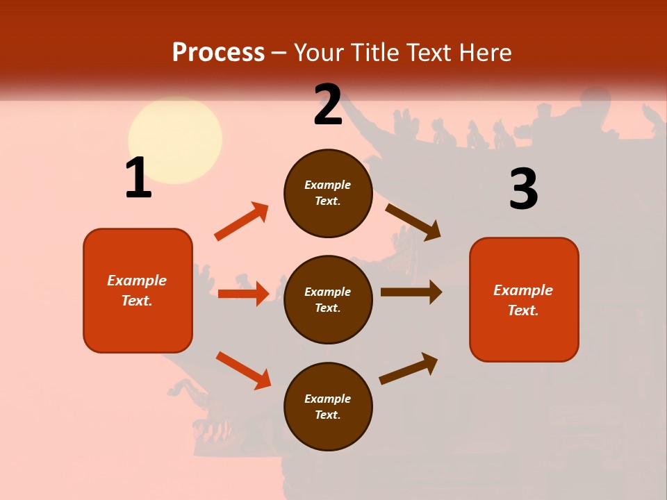 The Sun Is Setting Over A Chinese Building PowerPoint Template