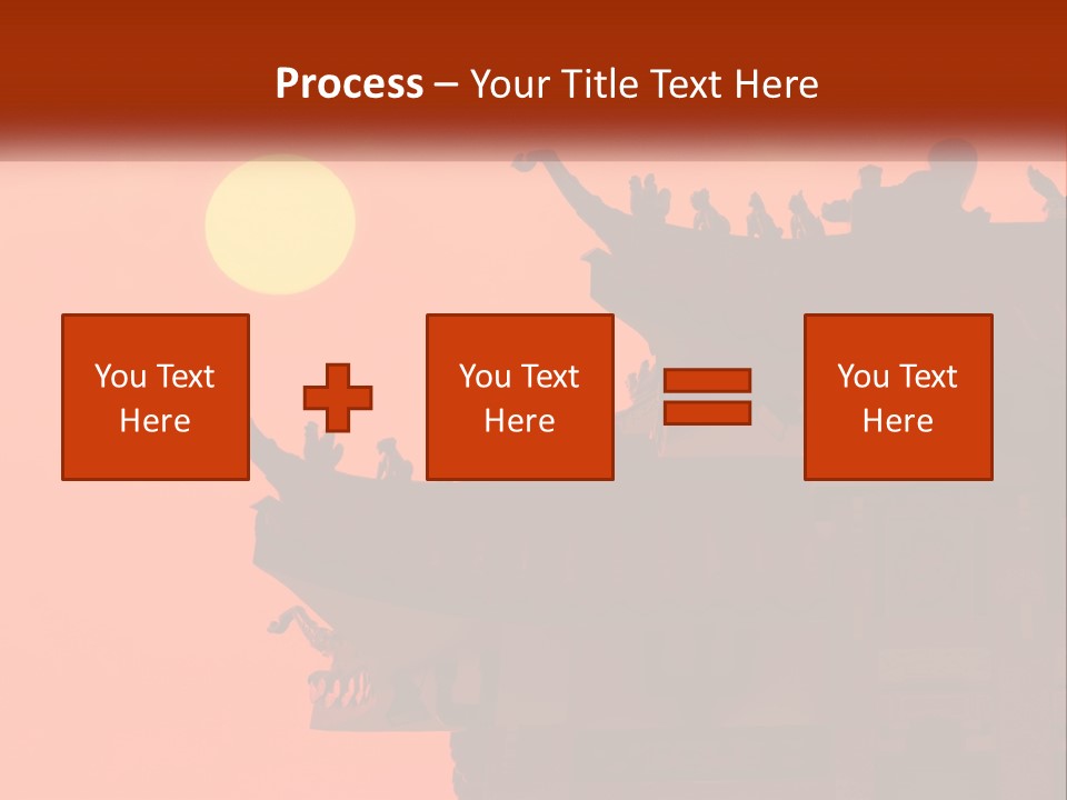 The Sun Is Setting Over A Chinese Building PowerPoint Template
