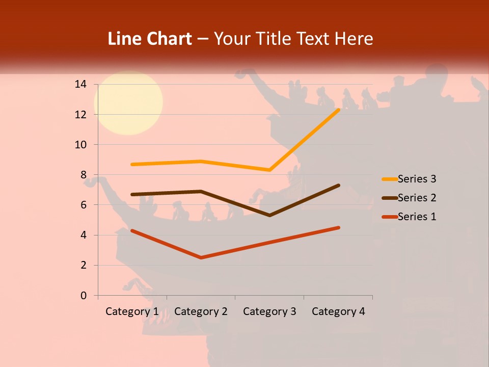 The Sun Is Setting Over A Chinese Building PowerPoint Template