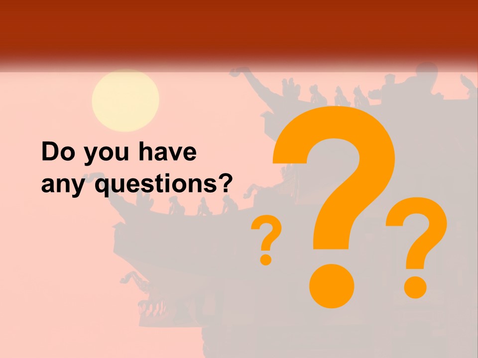 The Sun Is Setting Over A Chinese Building PowerPoint Template