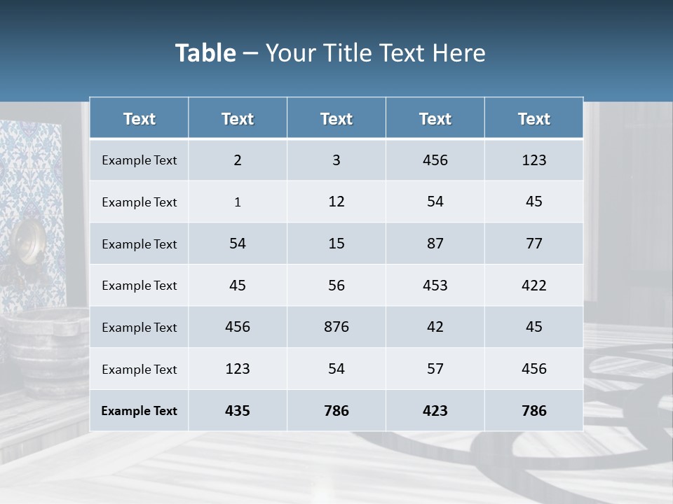 A Large Room With A Blue And White Wall PowerPoint Template