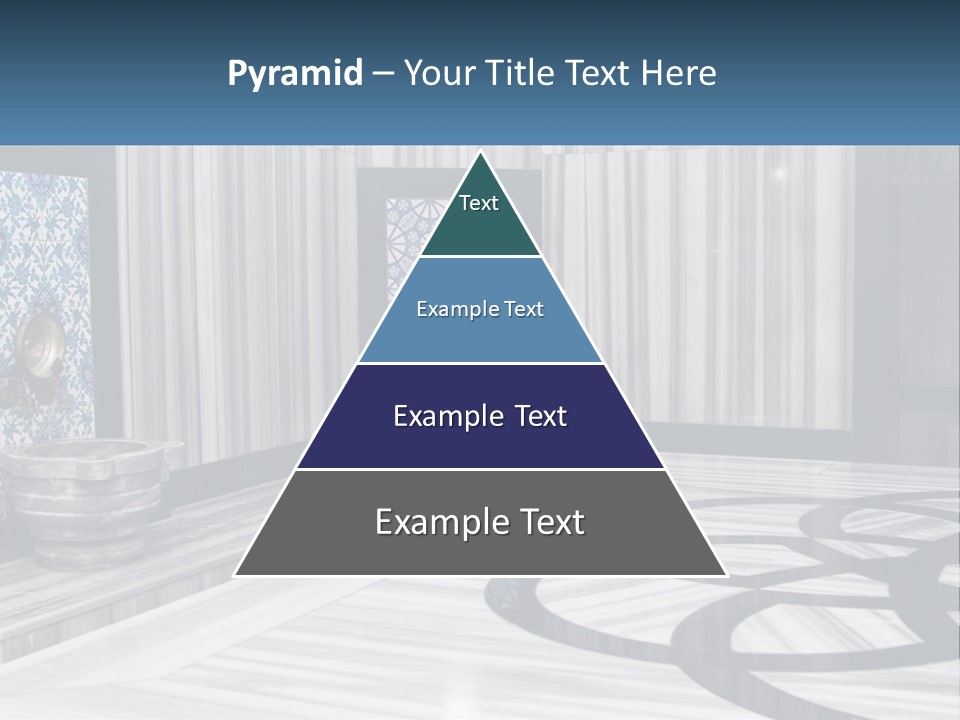 A Large Room With A Blue And White Wall PowerPoint Template