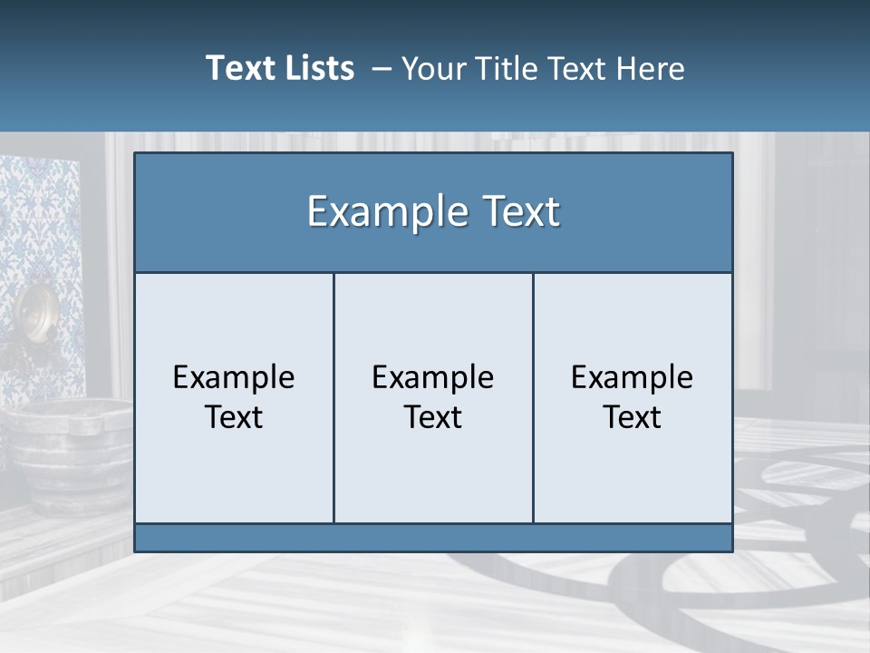 A Large Room With A Blue And White Wall PowerPoint Template