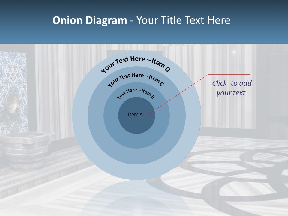 A Large Room With A Blue And White Wall PowerPoint Template