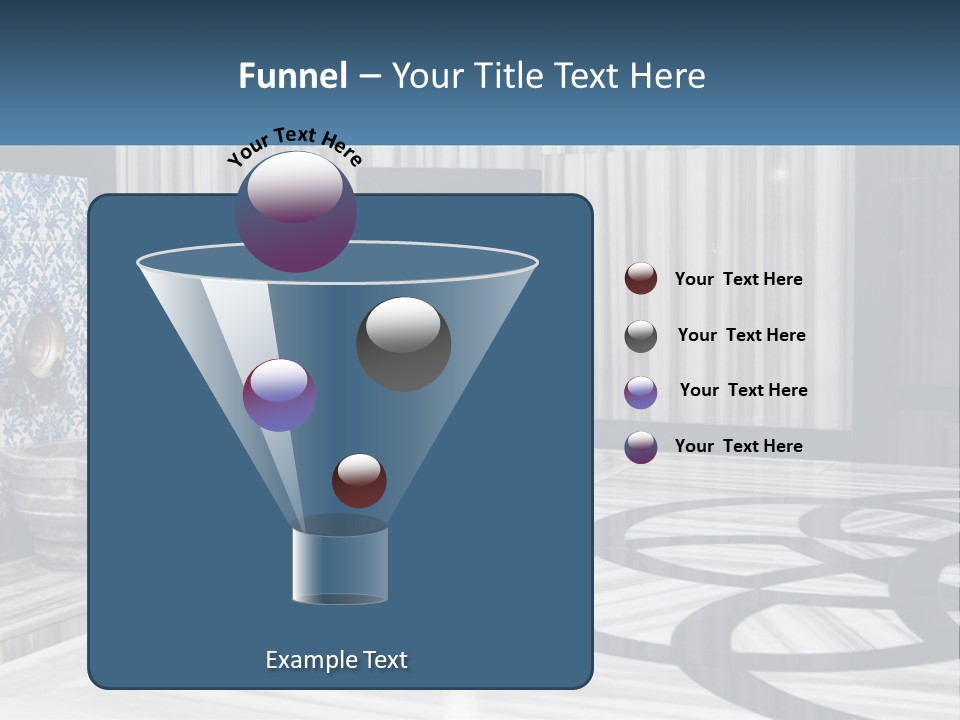 A Large Room With A Blue And White Wall PowerPoint Template