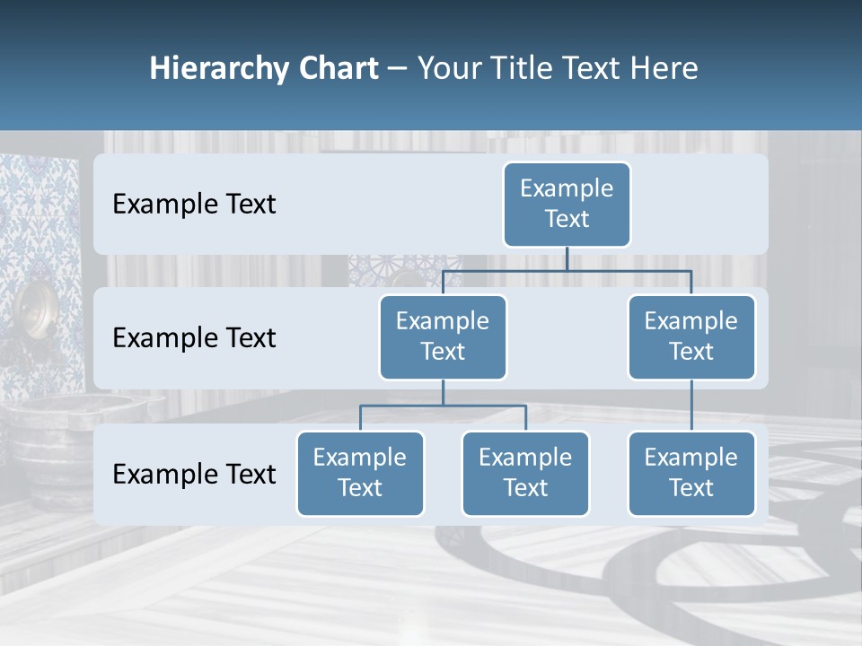A Large Room With A Blue And White Wall PowerPoint Template
