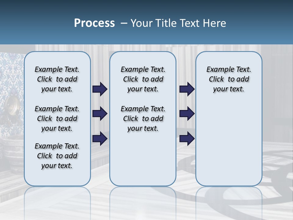 A Large Room With A Blue And White Wall PowerPoint Template