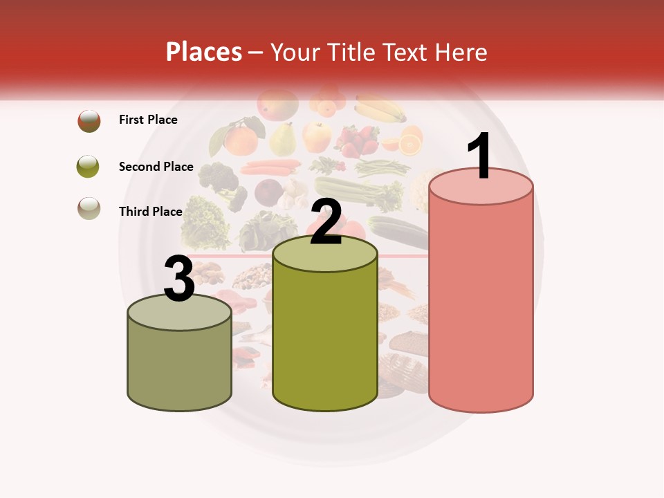 A White Plate With Different Types Of Food On It PowerPoint Template