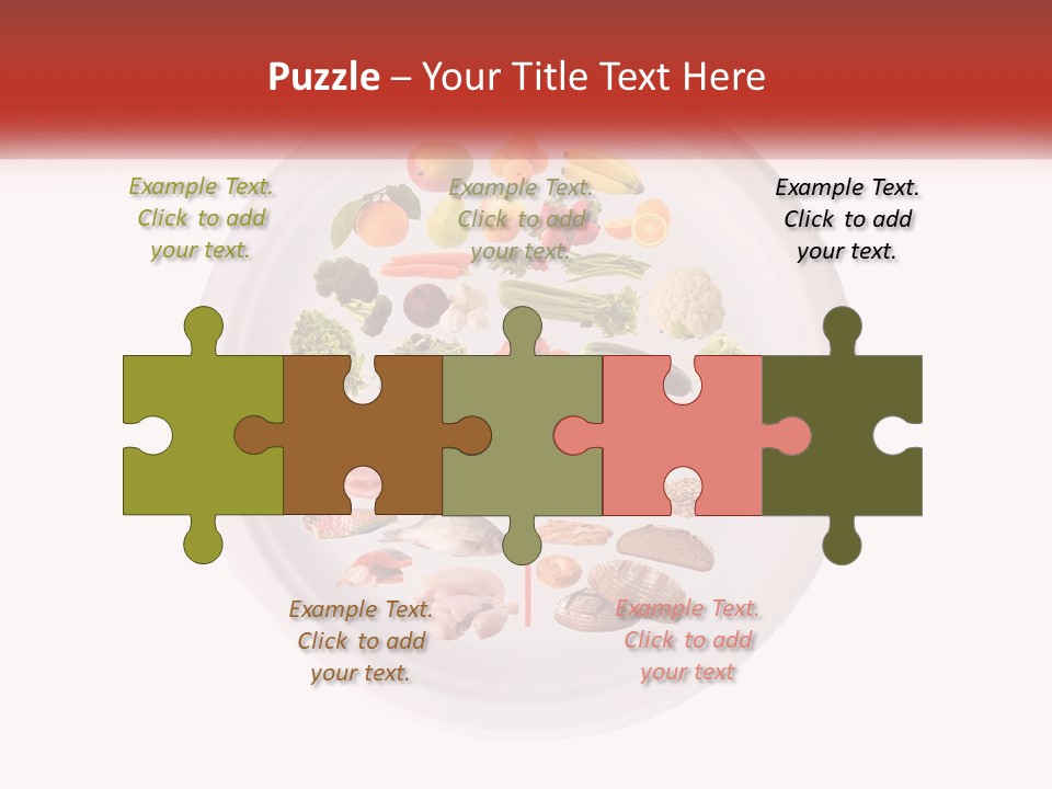 A White Plate With Different Types Of Food On It PowerPoint Template
