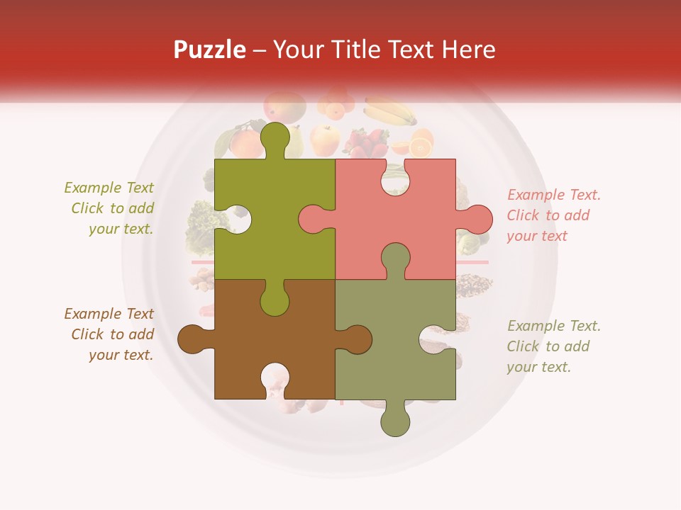 A White Plate With Different Types Of Food On It PowerPoint Template