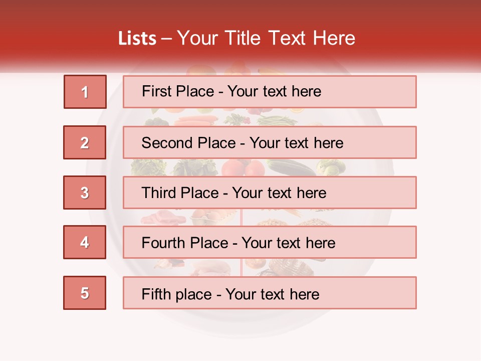 A White Plate With Different Types Of Food On It PowerPoint Template