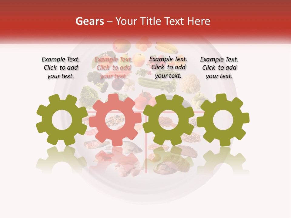 A White Plate With Different Types Of Food On It PowerPoint Template