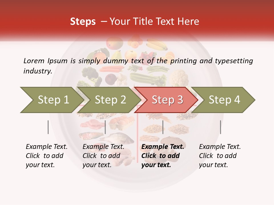 A White Plate With Different Types Of Food On It PowerPoint Template