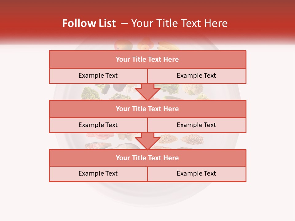A White Plate With Different Types Of Food On It PowerPoint Template