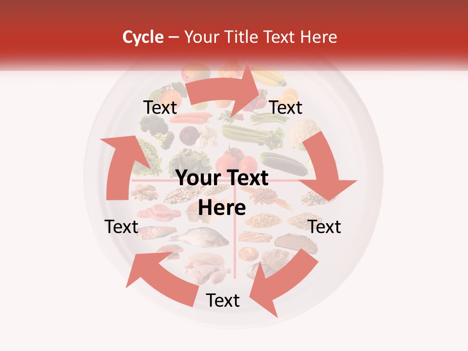 A White Plate With Different Types Of Food On It PowerPoint Template