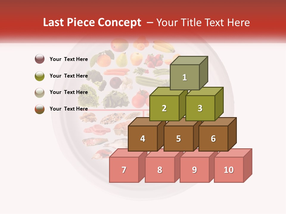 A White Plate With Different Types Of Food On It PowerPoint Template