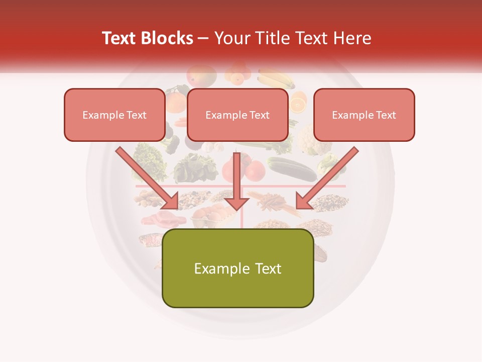 A White Plate With Different Types Of Food On It PowerPoint Template