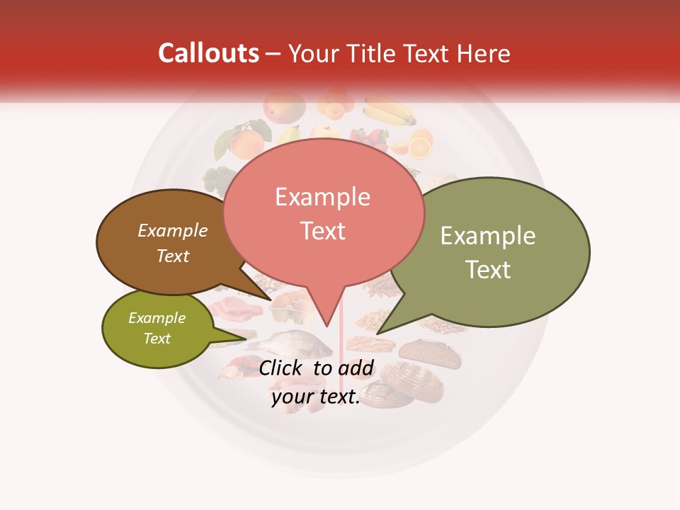 A White Plate With Different Types Of Food On It PowerPoint Template