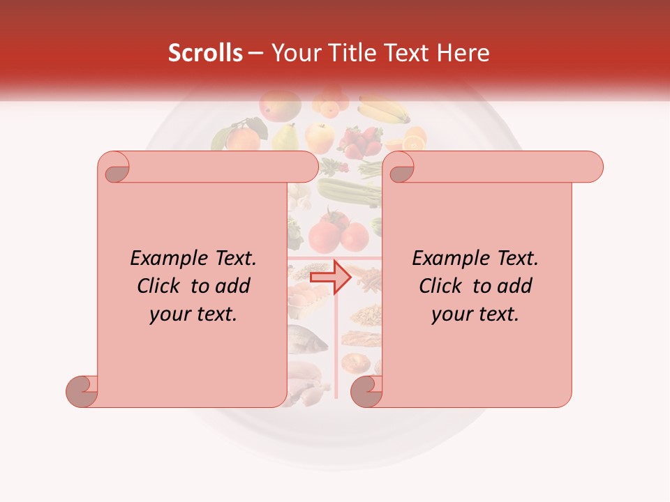 A White Plate With Different Types Of Food On It PowerPoint Template