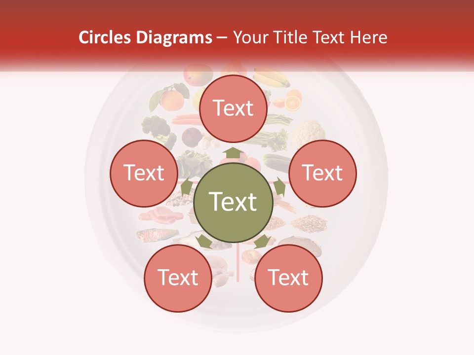 A White Plate With Different Types Of Food On It PowerPoint Template