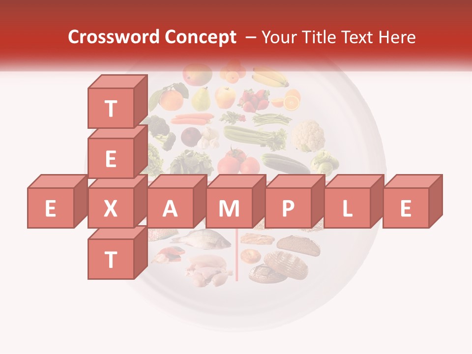 A White Plate With Different Types Of Food On It PowerPoint Template