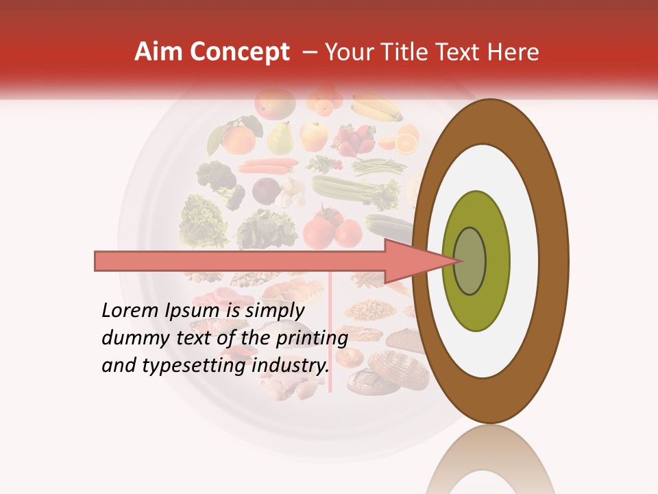 A White Plate With Different Types Of Food On It PowerPoint Template